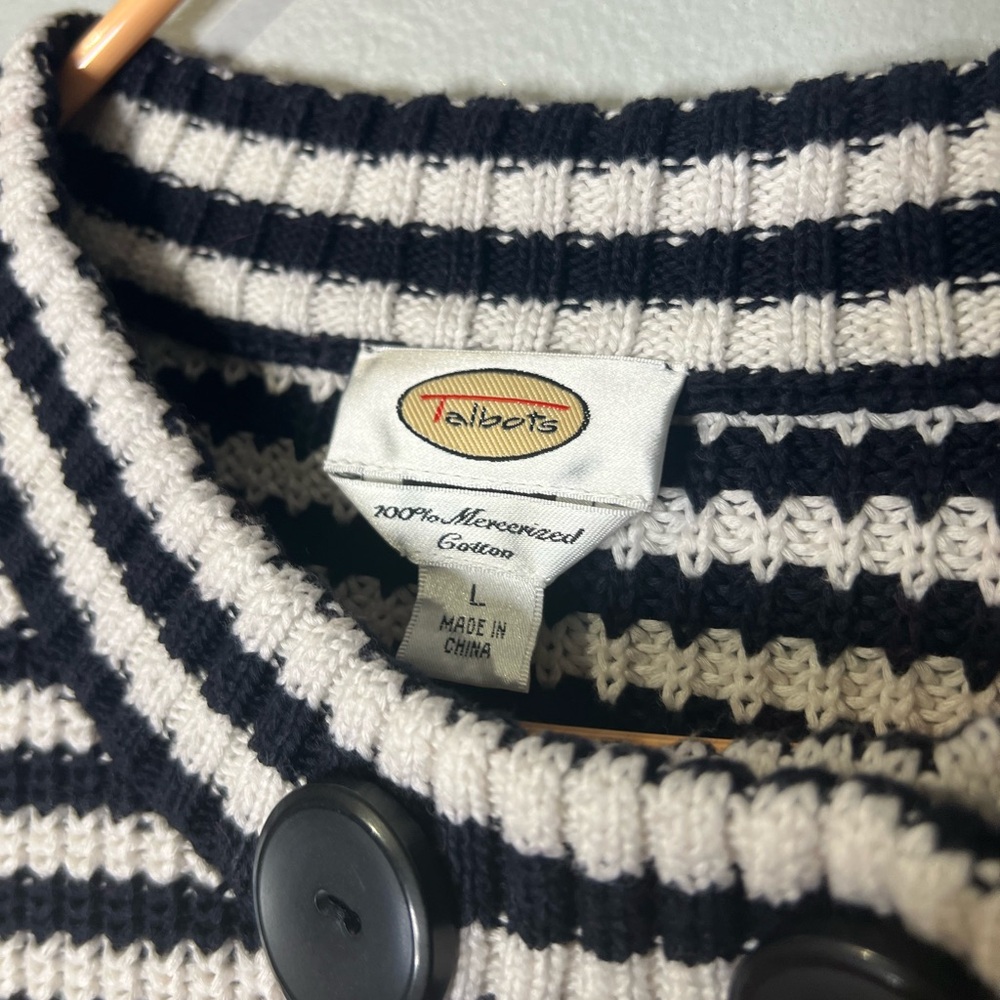 Talbots Button Up Nautical Sweater - image 2
